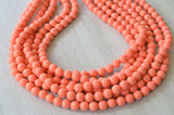 Coral Orange Pink Acrylic Lucite Bead Chunky Statement Necklace - Alana