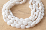 White Lucite Acrylic Beaded Multi Strand Chunky Statement Necklace - Lauren