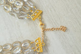 Clear Gold Acrylic Bead Chunky Multi Strand Statement Necklace - Ava