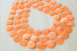 Orange Lucite Acrylic Beaded Multi Strand Chunky Statement Necklace - Charlotte