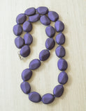 Blue Purple Matte Long Acrylic Chunky Big Bead Necklace - Nikki 2