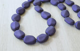 Blue Purple Matte Long Acrylic Chunky Big Bead Necklace - Nikki 2