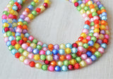 Colorful Beaded Acrylic Lucite Multi Strand Chunky Statement Necklace - Evelyn