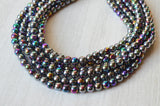 Gray Rainbow Acrylic Lucite Bead Chunky Multi Strand Statement Necklace - Alana