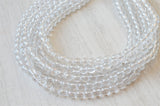 Clear Silver Glitter Acrylic Lucite Bead Chunky Multi Strand Statement Necklace - Alana