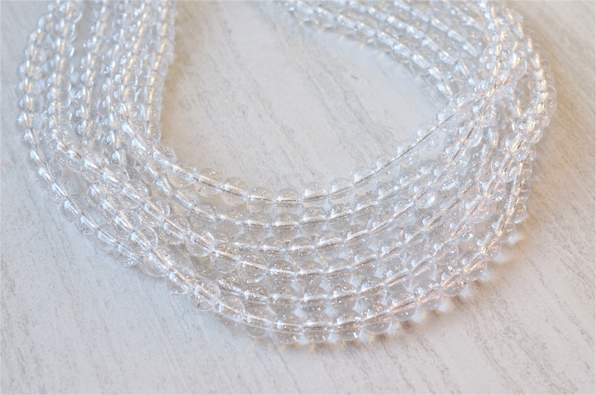 Clear Acrylic Beaded Multi Strand Chunky Statement Necklace