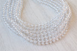 Clear Silver Glitter Acrylic Lucite Bead Chunky Multi Strand Statement Necklace - Alana