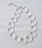 Clear Acrylic Lucite Beaded Chunky Statement Necklace - Genevieve