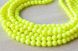 Neon Yellow Acrylic Lucite Bead Chunky Multi Strand Statement Necklace - Alana