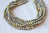 Black Yellow White Swirl Beaded Chunky Glass Multi Strand Statement Necklace - Michelle