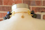 Black Lucite Chunky Beaded Multi strand Acrylic Statement Necklace - Ashley