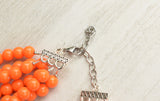 Orange Acrylic Lucite Bead Chunky Statement Necklace - Alana