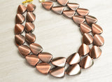 Copper Acrylic Statement Lucite Bead Chunky Metal Necklace