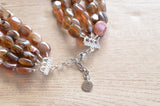 Brown Lucite Acrylic Beaded Multi Strand Chunky Statement Necklace - Lauren