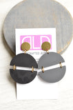 Black Matte Lucite Big Large Dangle Statement Earrings - Orville