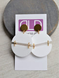 White Lucite Big Large Dangle Statement Earrings - Orville