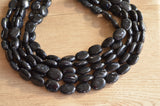 Black Lucite Acrylic Beaded Multi Strand Chunky Statement Necklace - Lauren