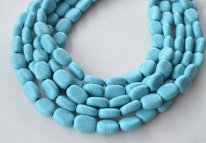 Turquoise Blue Lucite Acrylic Beaded Chunky Multi Strand Statement Necklace - Lauren