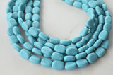 Turquoise Blue Lucite Acrylic Beaded Chunky Multi Strand Statement Necklace - Lauren