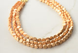 Yellow Gold Wood Beaded Chunky Statement Necklace - Lisa