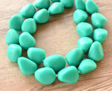 Green Seafoam Turquoise Matte Resin Bead Multi Strand Statement Necklace - Nikki