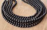 Black Matte Acrylic Multi Strand Chunky Statement Necklace - Alana