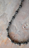 Mens Black Stone Gray Hematite Beaded Long Short Necklace Man Jewelry - Phoenix