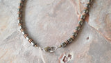 Gray Hematite Copper Mens Stone Beaded Necklace - Wallace