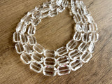 Clear Acrylic Bead Faceted Lucite Chunky Multi Strand Statement Necklace - Jenny