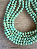 Green Turquoise Beaded Chunky Multi Strand Statement Necklace - Alana