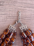 Tortoise Shell Statement Necklace Lucite Beaded Necklace Chunky Necklace - Lauren