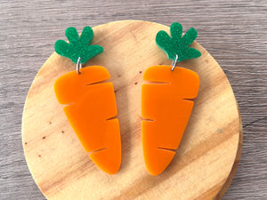 Carrot Easter Acrylic Big Dangle Statement Earrings