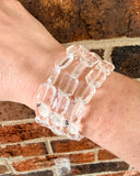 Clear Faceted Acrylic Beaded Womens Bracelet Jewelry Set - Jenny