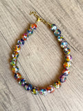 Multi Color Choker Acrylic Beaded Short Statement Necklace - Betty