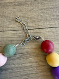 Multi Color Matte Acrylic Choker Beaded Statement Necklace - Betty