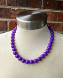 Purple Acrylic Big Beaded Multi Strand Necklace | Alana | DLD Jewelry