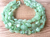 Mint Green Lucite Bead Acrylic Chunky Multi Strand Statement Necklace - Valerie