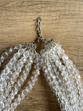 Clear Faceted Beaded Acrylic Multi Strand Chunky Statement Necklace - Evelyn