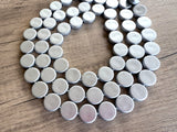 Silver Statement Acrylic Beaded Chunky Multi Strand Necklace - Charlotte