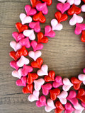 Pink Red Heart Acrylic Beaded Statement Necklace - Amore