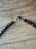 Mens Gray Hematite Long Beaded Gemstone Necklace - Harlan
