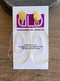 Clear Big Lucite Acrylic Dangle Statement Earrings - Sylvia
