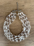 Clear Acrylic Bead Faceted Lucite Chunky Multi Strand Statement Necklace - Jenny