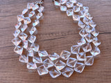 Clear Lucite Multi Strand Beaded Acrylic Geometric Statement Necklace - Krista