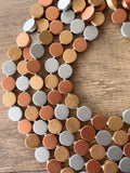 Gold Silver Copper Wood Bead Multi Strand Chunky Necklace - Charlotte