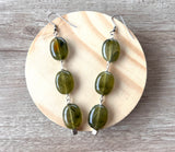 Lucite Oval Dangle Matching Earrings Jewelry Set - Lauren