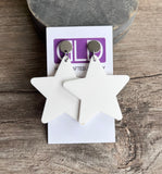 Star Acrylic Lucite Big Large Colorful Dangle Womens Statement Earrings