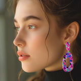 Clear Big Lucite Acrylic Dangle Statement Earrings - Sylvia