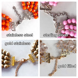Multi Color Acrylic Lucite Bead Chunky Multi Strand Statement Necklace - Alana