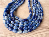 Blue Lucite Acrylic Bead Statement Chunky Necklace - Penelope